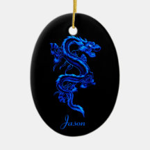 Blauw draakOrnament