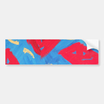 blauw en rood bumperstickers