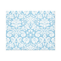 Blauw fancy damastpatroon canvas print  