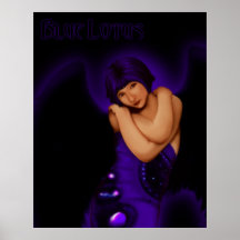 Blauw Lotus Print