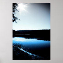 Blauw meer posters