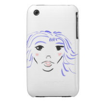 blauw meisje Case-Mate iPhone 3 hoesjes