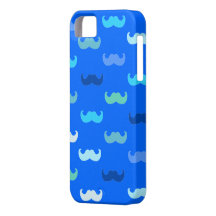 Blauw snorpatroon iPhone 5 covers