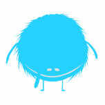 blauw verward duzzlemonster uitsneden