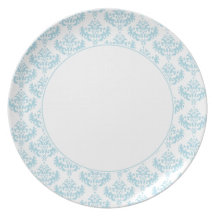 Blauw & wit damastbord