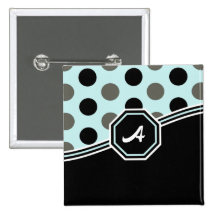 Blauw & Zwart Monogram Buttons