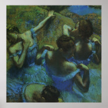 Blauwe Dansers door Edgar Degas, Vintage Impressio Posters