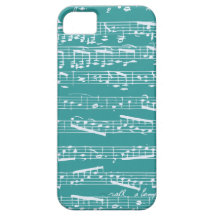 Blauwe de muzieknota's van Aqua iPhone 5 Hoesje