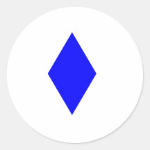 Blauwe Diamant Ronde Sticker