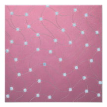 Blauwe die diamant op roze leer wordt gestikt foto print