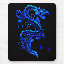 Blauwe Draak Mousepad Muismat