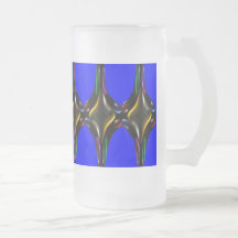 Blauwe en Bruine Fractal Mok