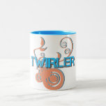 Blauwe en Oranje Twirler Koffie Mok