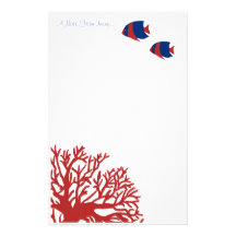 Blauwe en Rode Tropische Zeeëngel Briefpapier