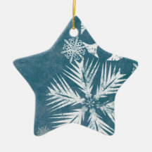 Blauwe en Witte Kerstmis van Sneeuwvlokken Ornamenten