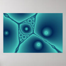 Blauwe Fractal Afdruk