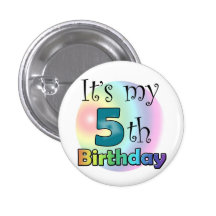 Blauwe It's my 5th Birthday Speldje