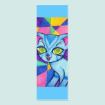 Blauwe kat op achtergrond Technocolour visitekaartjes