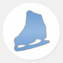 Blauwe Kunstschaats Ronde Sticker