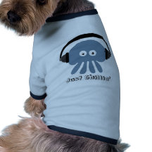 Blauwe Kwallen Chillin enkel met Hoofdtelefoons Huisdieren T-shirt