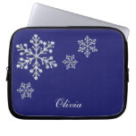 Blauwe Laptop van de Sneeuwvlokken van het kristal Laptop Sleeves