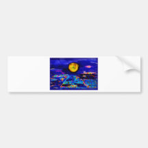 Blauwe maan in East Village, San Diego Bumpersticker