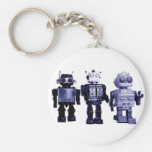 blauwe robots keychain sleutelhanger