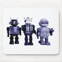 blauwe robots mousepad muismat
