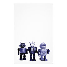 blauwe robotskantoorbehoeften aangepast briefpapier