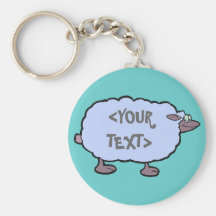 Blauwe Schapen, <YOUR TEXT> Sleutel Hanger