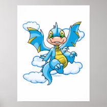 Blauwe Scorchio met zijn hoofd in de wolken posters