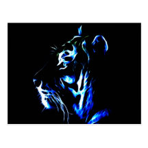 Blauwe Tijger Fractalius Wenskaarten