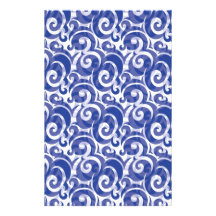 Blauwe Werveling Briefpapier Papier