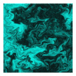 Blauwgroen Abstract Patroon Persoonlijke Aankondiging