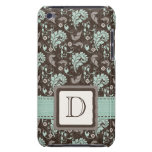 Blauwgroen Donkere Bruine Aanraking met monogram 4 iPod Touch Case-Mate Hoesje