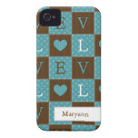 Blauwgroen iPhone4/4s Geval van de Liefde iPhone 4 Hoesje
