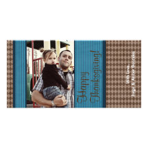 bleu 4x8 et thanksgiving PHOTOCard de plaid de Bro Cartes Avec Photo