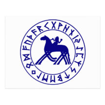 bleu de bouclier de Sleipnir de carte postale