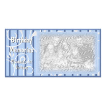 Bleu de carte photo de souvenirs de fête d'anniver cartes de vœux avec photo
