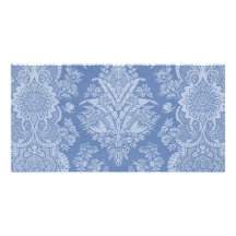 Bleu de dentelle élégant photocarte personnalisée