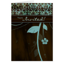 Bleu de fleur de carte de voeux de brochure de sal