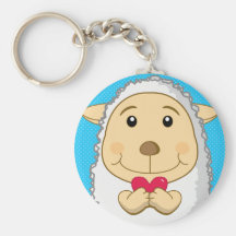 Bleu de Keychain de moutons de Valentine Porte-clef
