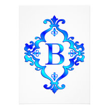 Bleu de la lettre B Invitation Personnalisable