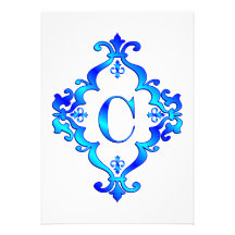 Bleu de la lettre C Faire-parts