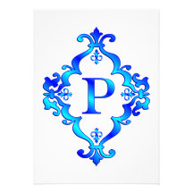 Bleu de la lettre P Bristols