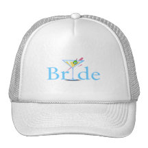 Bleu de Martini de jeune mariée Casquette
