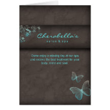 Bleu de papillon de carte de voeux de brochure de 