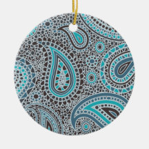 Bleu d'océan Paisley Ornement De Noël