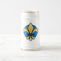Bleu et Gold Fleur De Lis Tasse