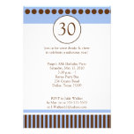 Bleu et invitation modernes d'anniversaire de Brow
